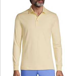 Pale Yellow long Sleeve 1/4 Button Down Polo